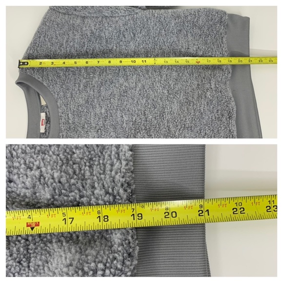 LEVI'S Gray Bucle Teddy Crew Neck Sweatshirt With Contrast Hem Size Small - Picture 14 of 16